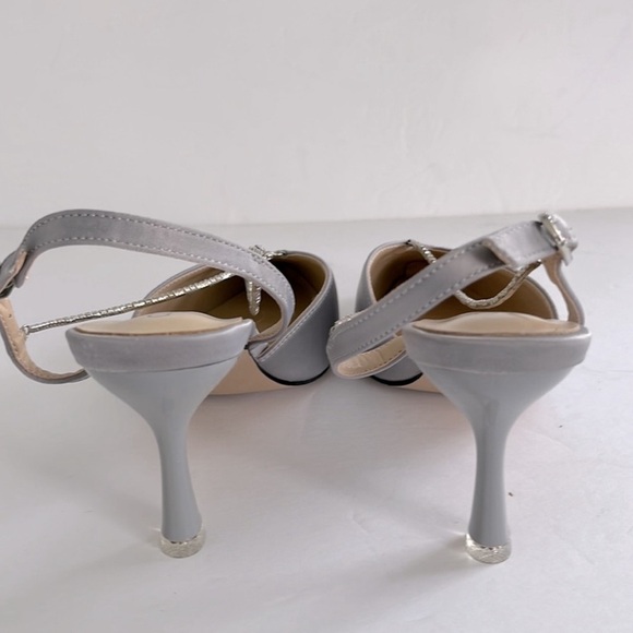 Crystal-Embellished Slingback Pumps
C.Paravano Satin Dress Shoes Size 7 US NWT - Picture 8 of 10
